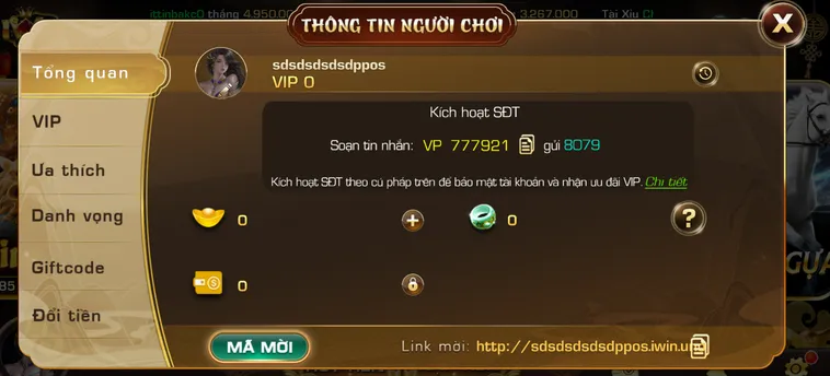 Kích hoạt tài khoản bằng số điện thoại - bảo mật đa tầng tại Iwin.