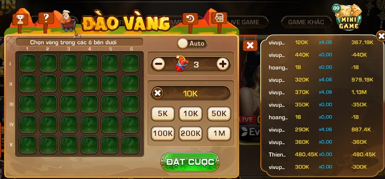 Minigame Đào Vàng Tại iWin Club Hành Trình Khai Thác Vàng Ròng Siêu Tốc