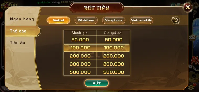 Rút tiền Iwin bằng thẻ cào an toàn bảo mật nhanh chóng.