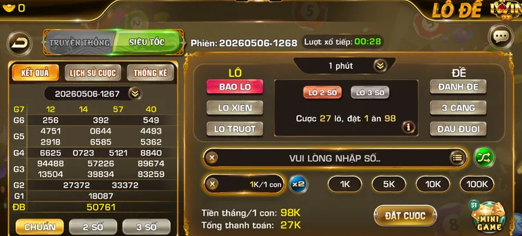 Lô Đề Siêu Tốc Tại iWin Club Bùng Nổ Cơ Hội Săn Thưởng Khủng Chỉ Trong Vài Giây